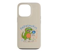 Custodia per iPhone 13 Pro Papasaurus Number One Dad Funny Dinosaur Rex Festa del papà