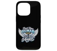 Custodia per iPhone 13 Pro Part Time Human Full Time Angel Parents Kids Cool Wings