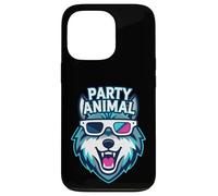 Custodia per iPhone 13 Pro Party Animal Wolf with 3D Glasses Funny Rave Graphic
