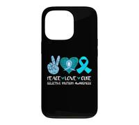 Custodia per iPhone 13 Pro Peace Love Cure Consapevolezza del mutismo selettivo, colore: verde acqua, speranza