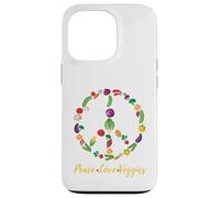 Custodia per iPhone 13 Pro Peace Love Veggies - Vegano, Vegetariano, Animali, No alla Guerra
