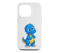 Custodia per iPhone 13 Pro Pensa il simpatico dinosauro T-Rex blu