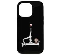 Custodia per iPhone 13 Pro Pilates vino Reformer Pilates con scimmia