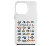 Custodia per iPhone 13 Pro Pink Sands Beach The Bahamas Design Pesce Colorato