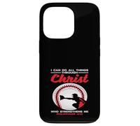 Custodia per iPhone 13 Pro Posso fare tutte le cose attraverso Cristo Baseball Faith