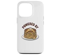 Custodia per iPhone 13 Pro Powered by Pancakes Breakfast Energy Funny Design Tee Pop!!