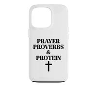Custodia per iPhone 13 Pro Prayer Warrior Proverbs & Protein Shakes Jesus Weights Faith