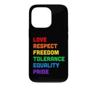 Custodia per iPhone 13 Pro Pride Love Equality Rainbow LGBTQ Parole colorate