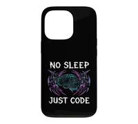 Custodia per iPhone 13 Pro Programmer Hacker No Sleep Just Code Cyberpunk Brain