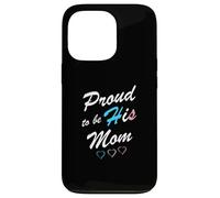 Custodia per iPhone 13 Pro Proud To Be His Mom Transgender Pride Flag Trans Figlo
