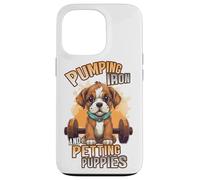Custodia per iPhone 13 Pro Pumping Iron and Petting Puppies Body Building