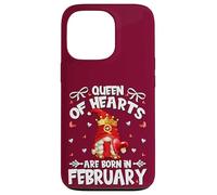 Custodia per iPhone 13 Pro Queen Of Hearts Born In February Poker Legend Birthday Gnome