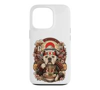 Custodia per iPhone 13 Pro Ramen Pasta American Bulldog Giappone Samurai Cane Snack