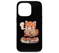 Custodia per iPhone 13 Pro Red panda needs Coffee Red Panda Girls Kids