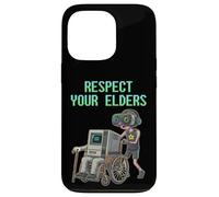 Custodia per iPhone 13 Pro Respect Your Elders Retro Computer Gamer Boy Funny VR Gaming
