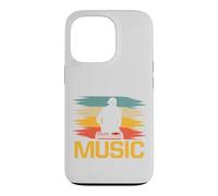 Custodia per iPhone 13 Pro Retro DJ Giradischi Silhouette Music Festival