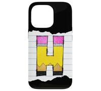 Custodia per iPhone 13 Pro Retro matita lettera H scuola alfabeto grafico