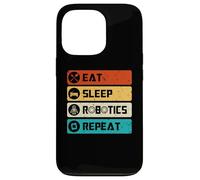 Custodia per iPhone 13 Pro Robotics Engineer Funny Robot, Eat Sleep Robotics Repeat