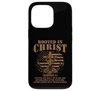Custodia per iPhone 13 Pro Rooted in Christ Shirt Christian Shirt for Men Cross Shirt