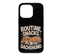 Custodia per iPhone 13 Pro Routine Snacks Dachshund slogan buffo bassotto