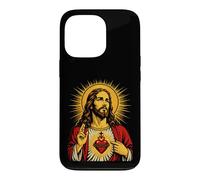 Custodia per iPhone 13 Pro Sacro Gesù Cuore Pop Art Halo Christian Icona devozionale