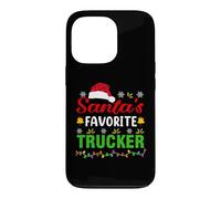 Custodia per iPhone 13 Pro Santa's Favorite Trucker Funny Christmas Trucker Xmas