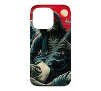 Custodia per iPhone 13 Pro Scheletro Chitarrista Onda Giapponese Red Moon Dark Rock Art