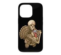 Custodia per iPhone 13 Pro Scheletro del Ringraziamento che abbraccia la Turchia Spooky Gobble Day