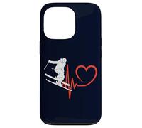 Custodia per iPhone 13 Pro Sci Freestyle Heartbeat Sciatore Sport Invernali ECG Pulse