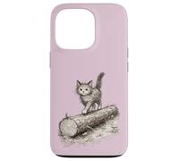 Custodia per iPhone 13 Pro Scribble gattino su un ceppo
