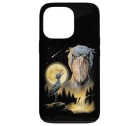 Custodia per iPhone 13 Pro Shoebill Cicogna Ululando alla Luna Strano Meme Divertente Anni '90 Uccello