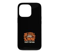 Custodia per iPhone 13 Pro Sii fermo e sappi che io sono Dio Retro Christian Faith