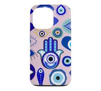 Custodia per iPhone 13 Pro Simboli mistici del malocchio grafico - Boho Nazar Celestial Art