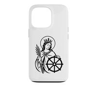 Custodia per iPhone 13 Pro Simbolo cattolico di Santa Caterina d'Alessandria