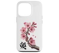 Custodia per iPhone 13 Pro Simbolo dell'anima dei fiori di ciliegio Rami Rosa Petali Emblema