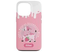 Custodia per iPhone 13 Pro Simpatica mucca rosa Kawaii, Strawberry Milk Girl
