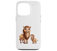 Custodia per iPhone 13 Pro Simpatico design a forma di cammello con mamma e bambino
