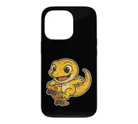 Custodia per iPhone 13 Pro Skateboard Gecko, cartone animato retrò