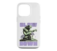 Custodia per iPhone 13 Pro Slow Down Frog Playing Guitar Relax & Enjoy Your Life