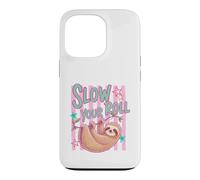 Custodia per iPhone 13 Pro Slow Your Roll Bradipo Appeso Rilassante Animale