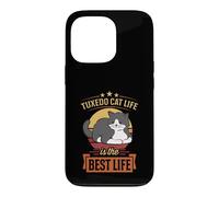 Custodia per iPhone 13 Pro Smoking Cat Life Is The Best Life Retro Vintage Style