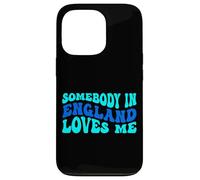 Custodia per iPhone 13 Pro Somebody in England Loves Me Modern Boho Vibe