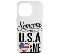 Custodia per iPhone 13 Pro Someone In The U S A Loves Me Heart Flag