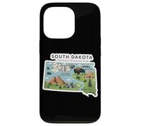 Custodia per iPhone 13 Pro South Dakota Mappa del Dakota del Sud con il Monte Rushmore