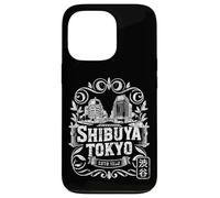 Custodia per iPhone 13 Pro Souvenir retrò di Hanko Kanji di Shibuya Crossing Tokyo Giappone