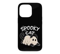 Custodia per iPhone 13 Pro Spooky Cat Ghost Cat Boo Ghoul Carino Gattino Happy Halloween