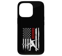 Custodia per iPhone 13 Pro Squash Bandiera Americana Distressed Giocatore Patriottico USA