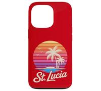 Custodia per iPhone 13 Pro St Lucia Caraibi Vacanza Retro anni '80 Tropicale