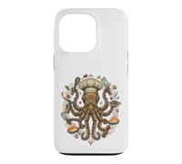 Custodia per iPhone 13 Pro Steampunk Octopus Chef Cook Mechanical Cuisine