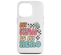 Custodia per iPhone 13 Pro Stepdad Hero Cute Retro Floral Fathers Day Appreciation